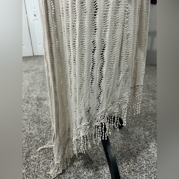 Scandal made in Italy boho style long crocheted duster in natural color OS - Picture 6 of 14